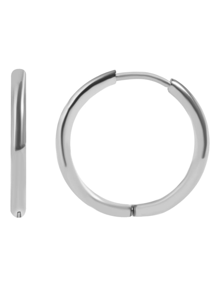 Unisex Ohrringe – Klappcreole aus Edelstahl in silber