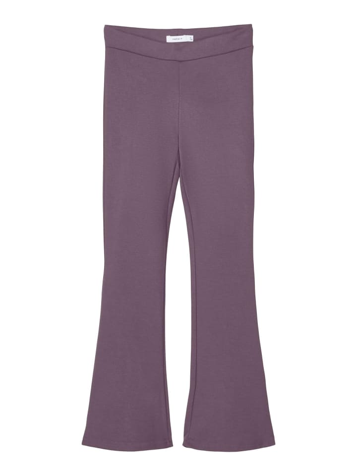 Bootcut Stretch Schlag Stoffhose mit Gummizug NKFFRIKKALI in Lila