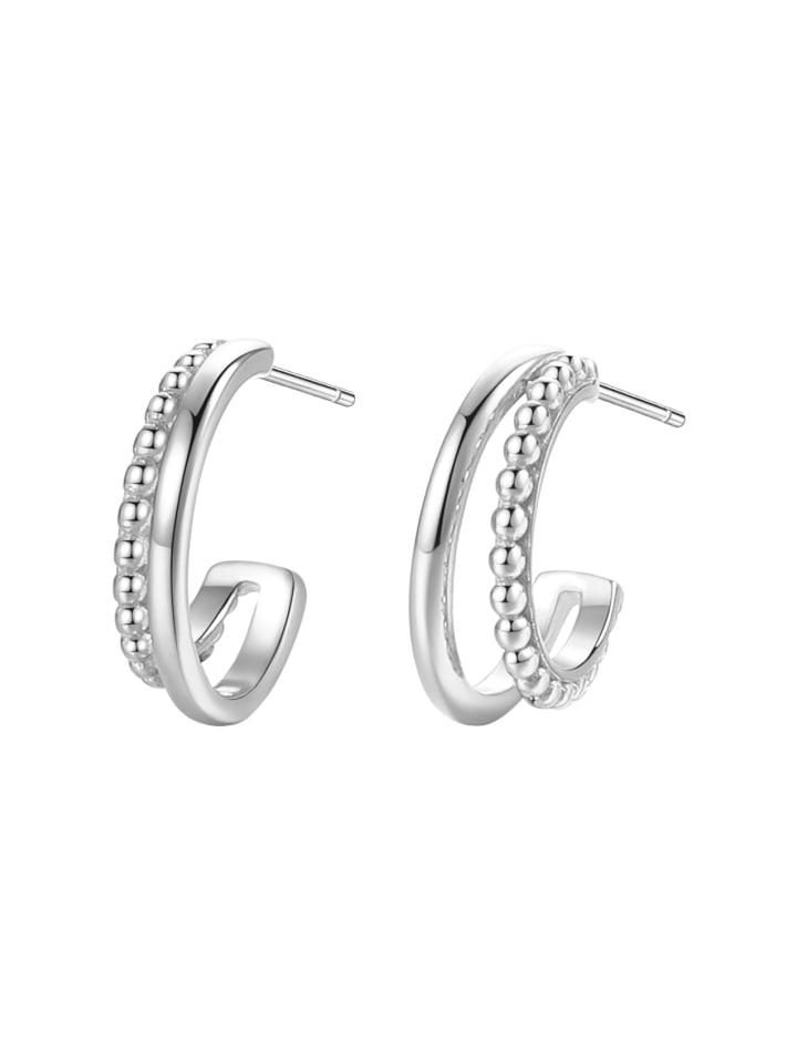 Creolen Doppelt 925 Sterlingsilber in Gold