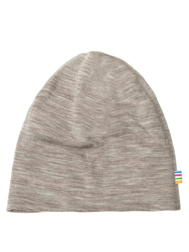 Beanie Mütze Merinowolle doppellagig in sesam melange