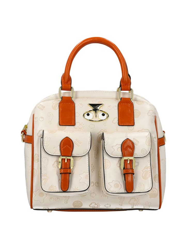 Women Handbag in Offwhite Orange