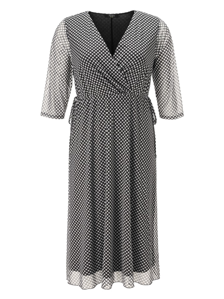 Meshkleid in schwarz-weiß