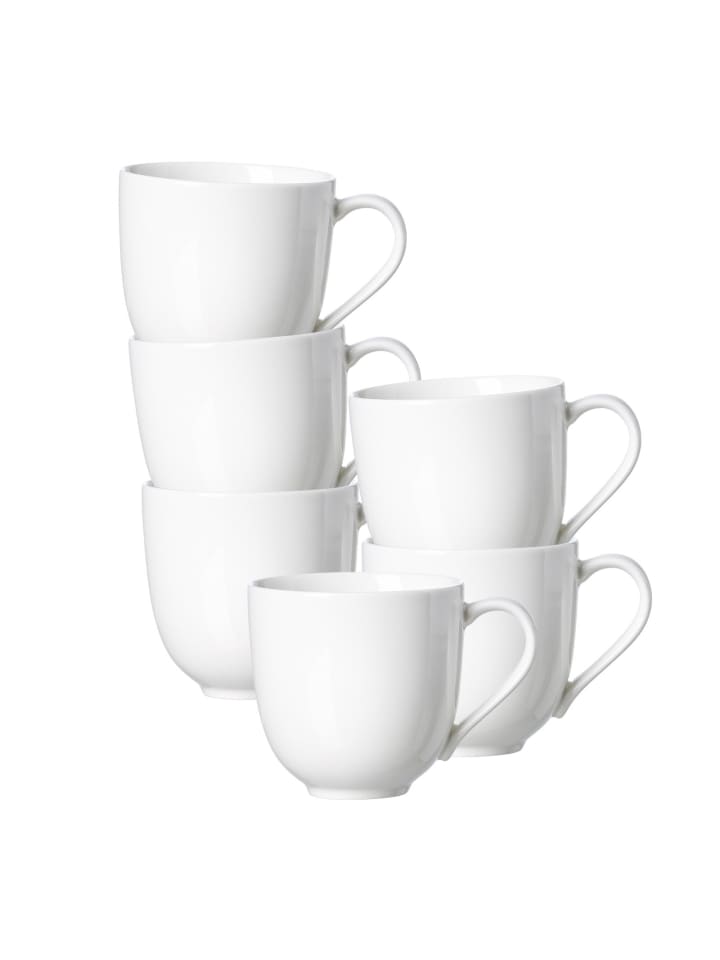 6er Set Henkelbecher Skagen in Weiß 440 ml