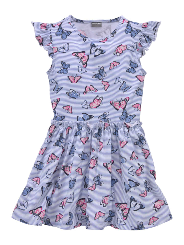 Jerseykleid in blau-gemustert