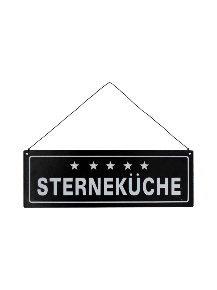 Metallschild Sterneküche #1 in Schwarz