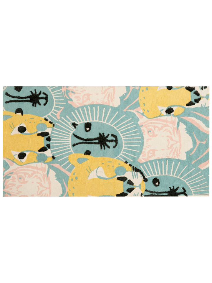 Kurzflor TUTUT in Bunt/Blau/Gelb - (W) 80 x (L) 150 cm