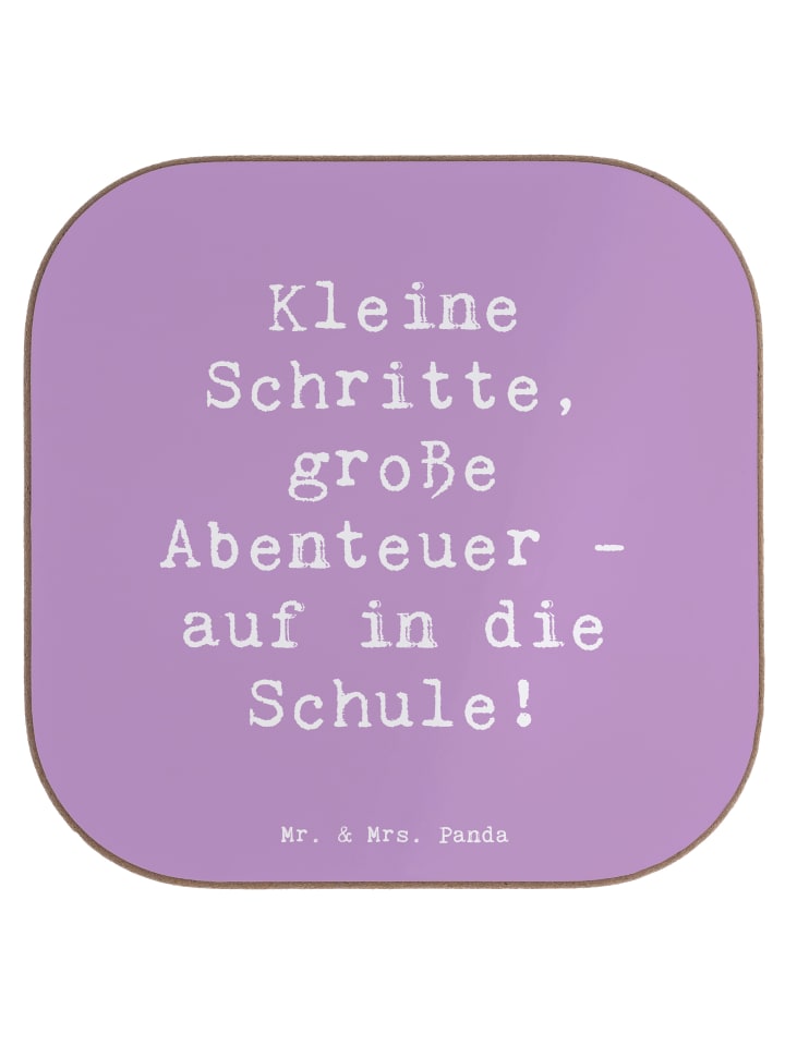 Coaster Spruch Schulanfang Abenteuer mit Spruch in Lavendeltraum