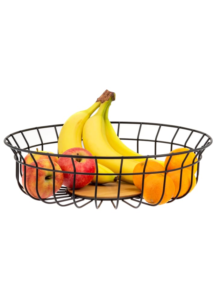 Obstkorb - Obstschale, Brotkorb aus Bambus und Metall