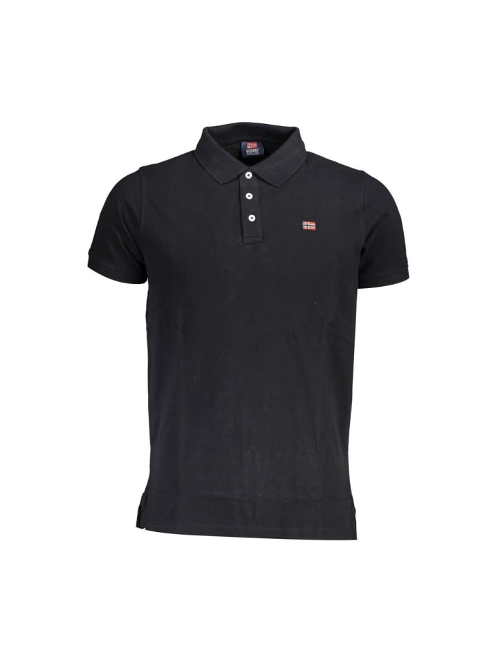 Schwarz Baumwolle Herren Polo Hemd