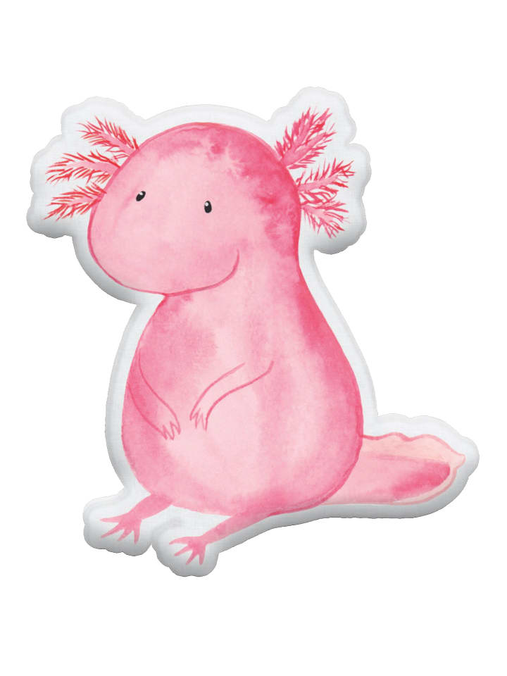 Kuschelkissen Axolotl Niedlich ohne Spruch in Weiß
