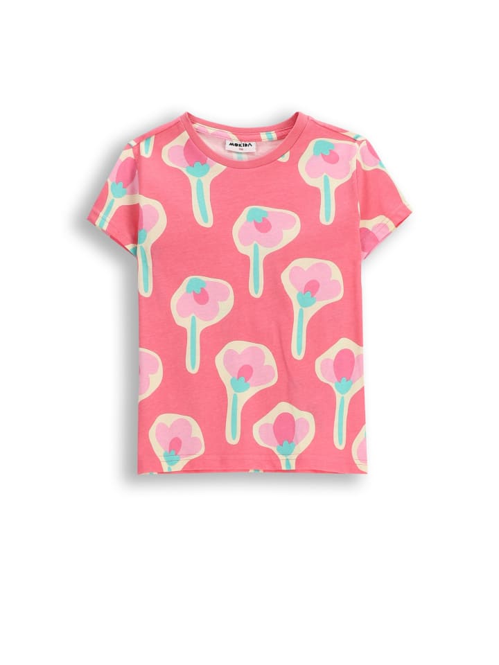 Baumwoll-T-Shirt mit kurzen Ärmeln in rosa