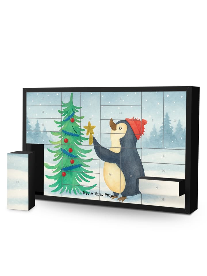 Adventskalender Pinguin Weihnachtsbaum Design o... in Weiß