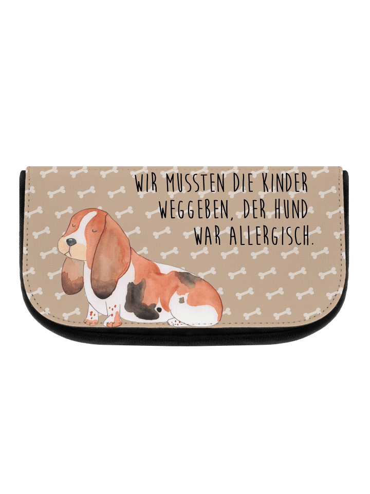 Make-up-Organizer Hund Basset Hound mit Spruch in Hundeglück