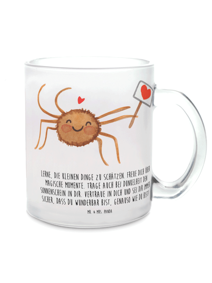 Kaffeetasse Spinne Agathe Motivation mit Spruch in Transparent