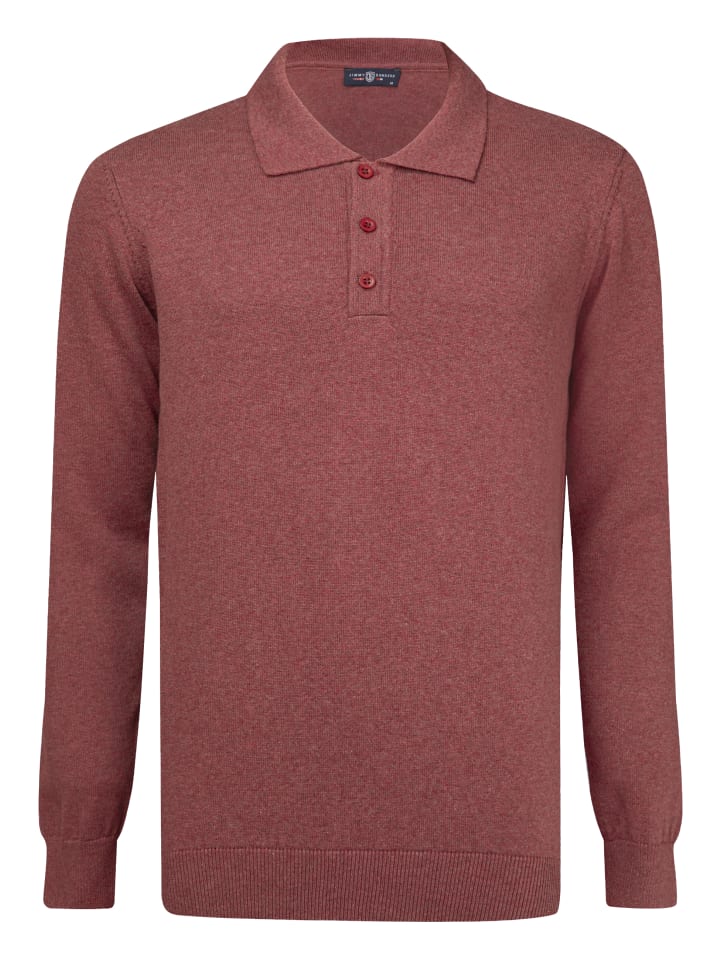 Pullover Mit Polokragen in Rosa