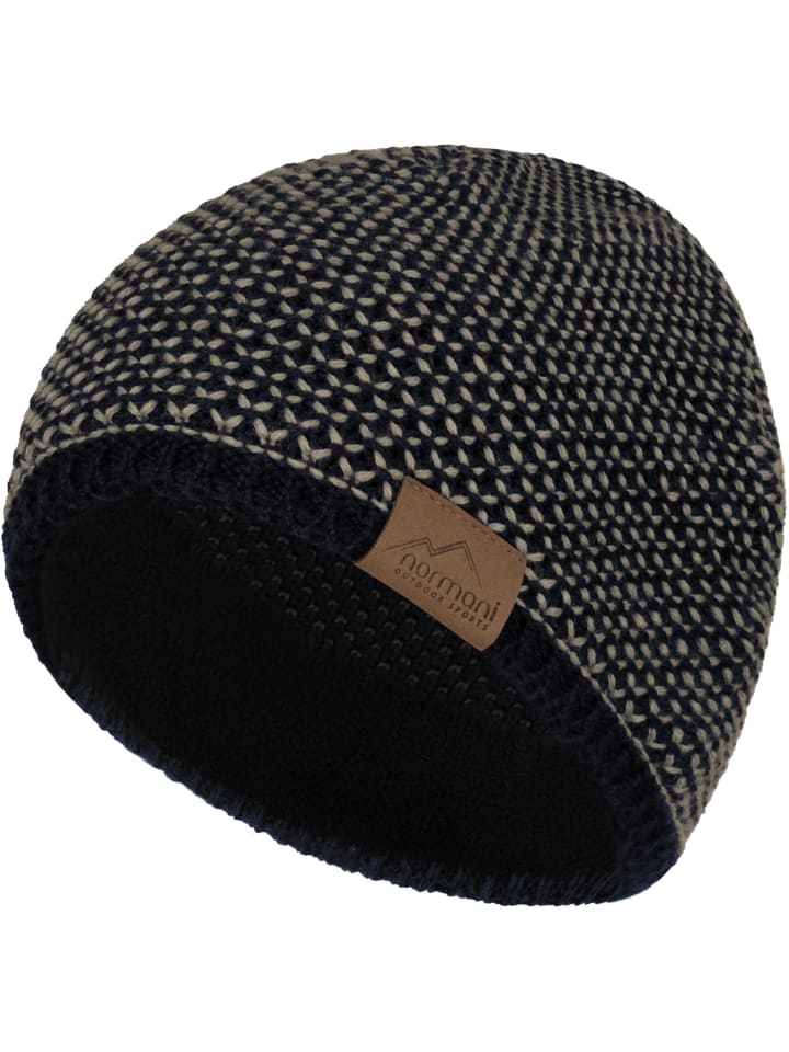 Strickmütze Alvik in Navy/Beige