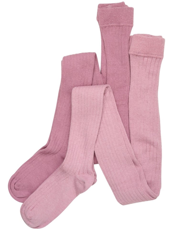 Strumpfhose "Stocking-solid rib 2-pack" in Lila