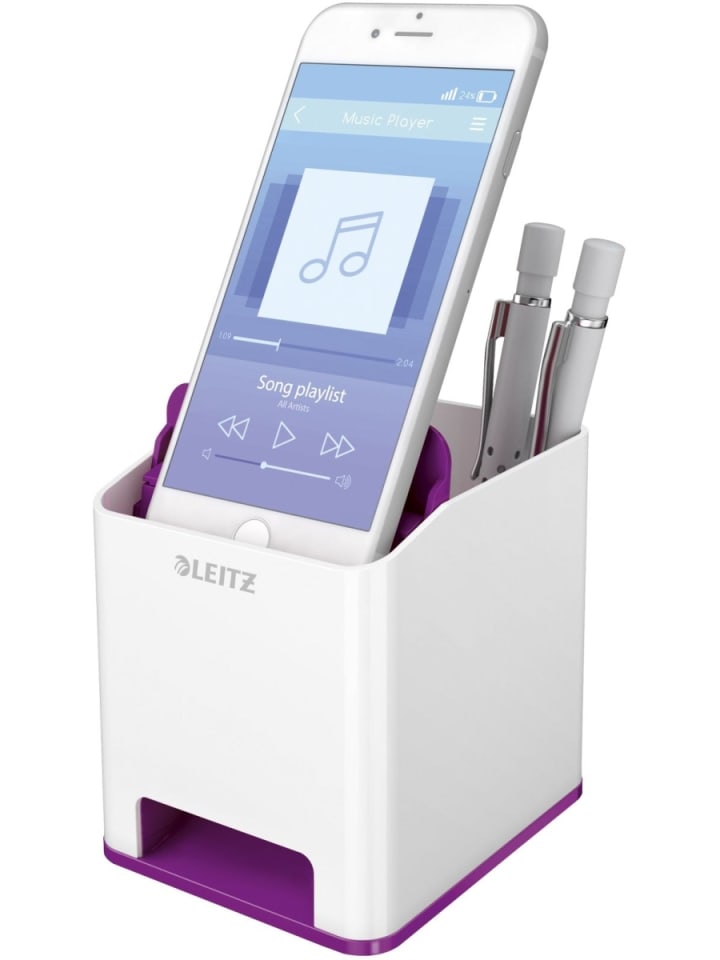 Stifteköcher Wow Duo Colour Sound weiß/violett