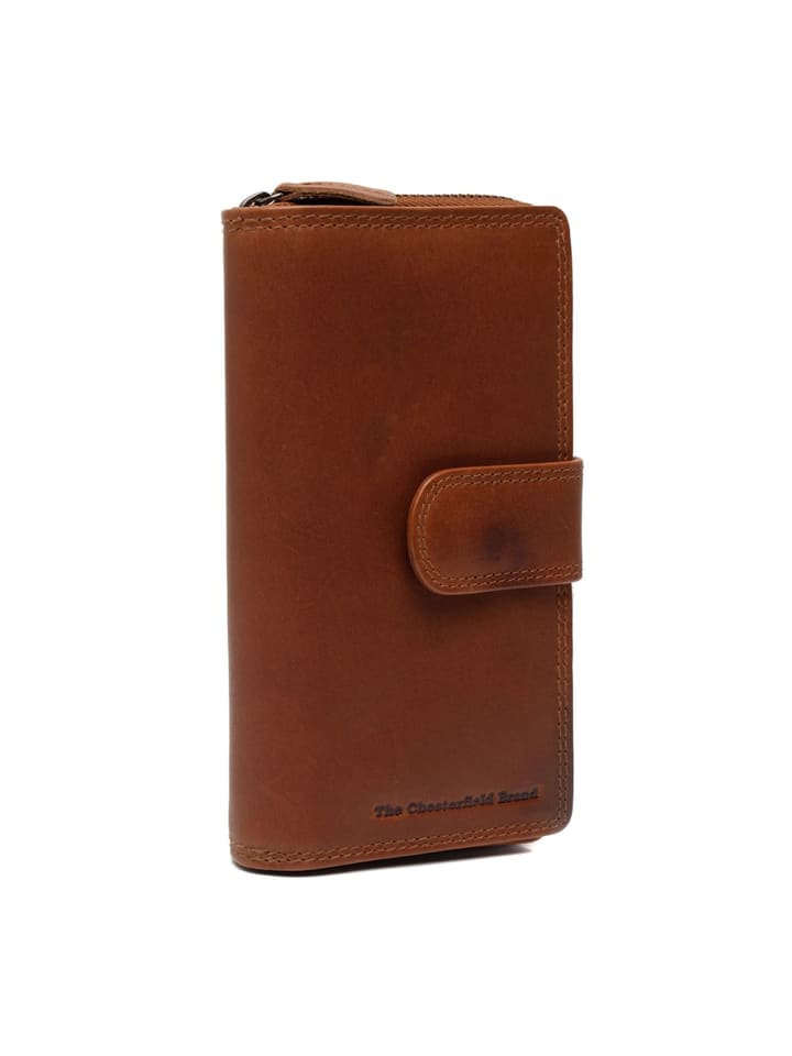 Charlotte Geldbörse RFID Schutz Leder 2 cm cognac