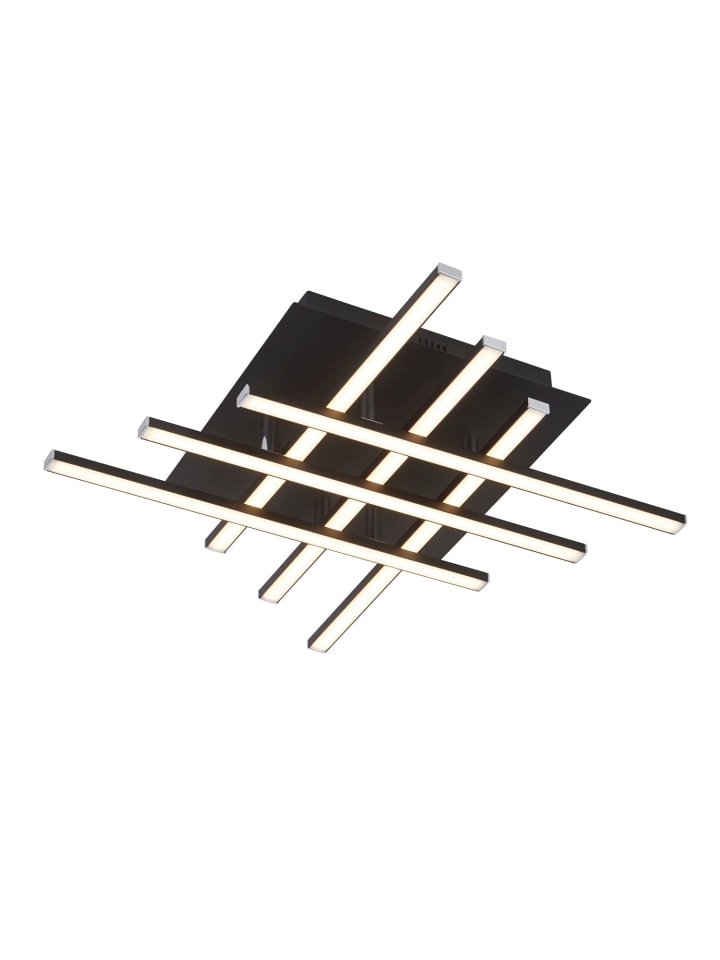 Deckenlampe EEK G (B)45.5 x (L)45.5 x (H)8.5 cm in Schwarz matt Chrom