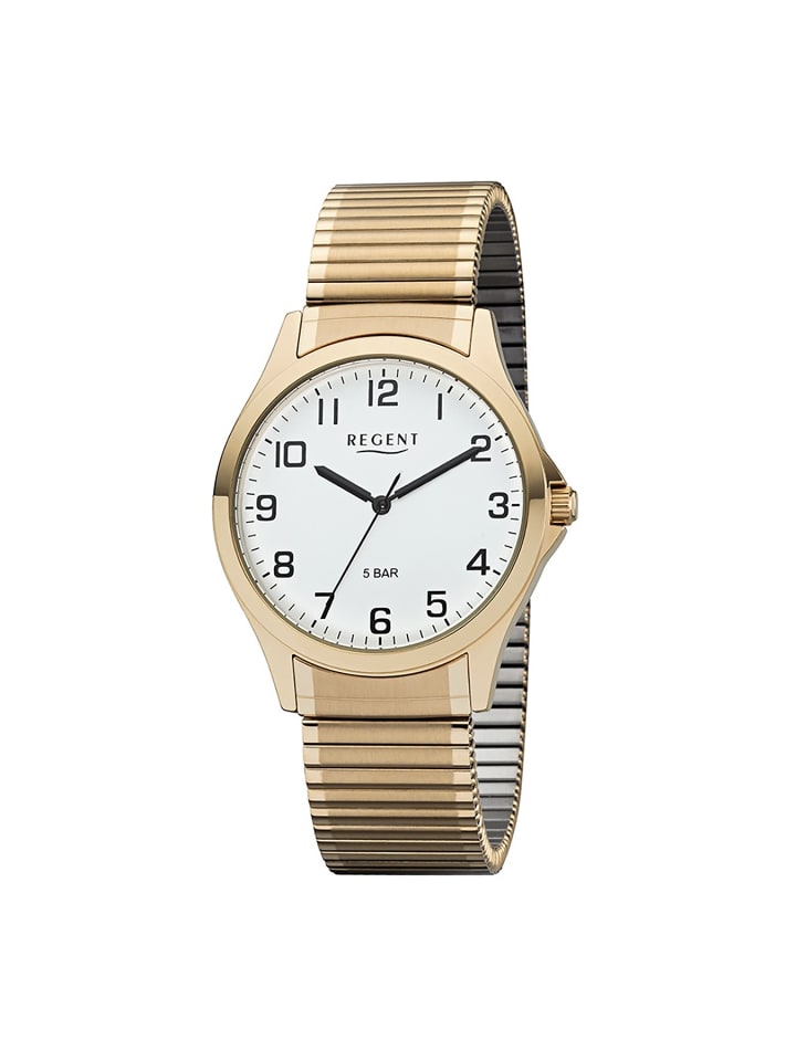 Armbanduhr-Analog gold mittel (ca. 39mm) Regent Zugarmband