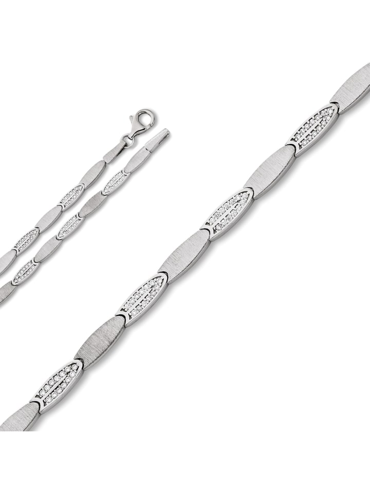 Zirkonia Halskette aus 925 Silber Ø in silber
