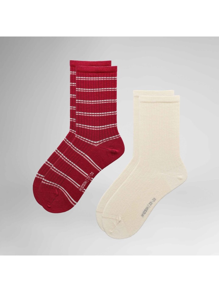 Socken Playful Rib 2-Pack gemustert in Rumba red
