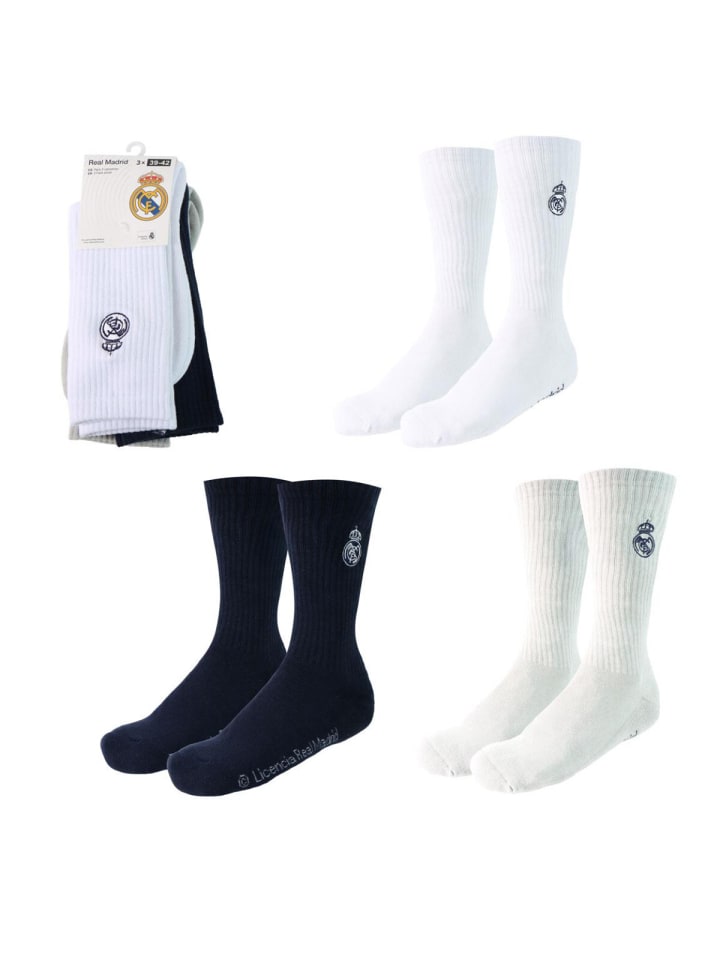 Real Madrid Herren Socken 3er Pack in Mehrfarbig
