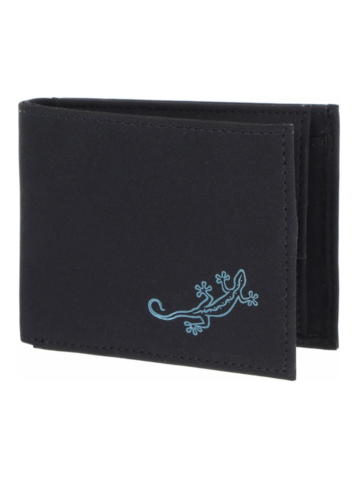 New Cryptan Geldbörse RFID Schutz 11 cm schwarz-lizard 2.0 cyan