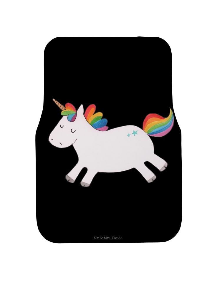 Automatte Einhorn Happy ohne Spruch in Schwarz