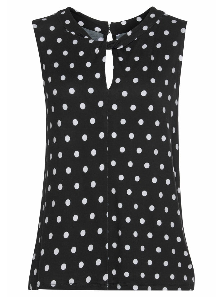 Tanktop in schwarz-weiß-gepunktet