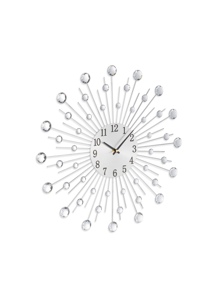 Wanduhr in Silber - Ø 50 cm
