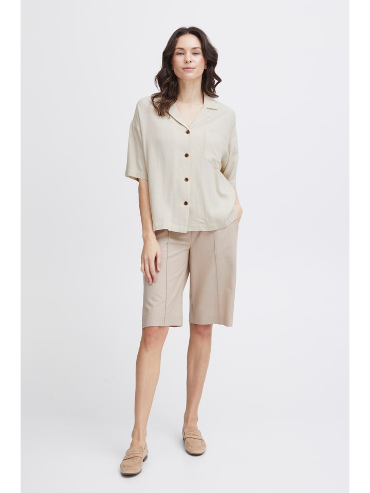 Kurzarmhemd FRATEL Baggy fit in Birch Melange