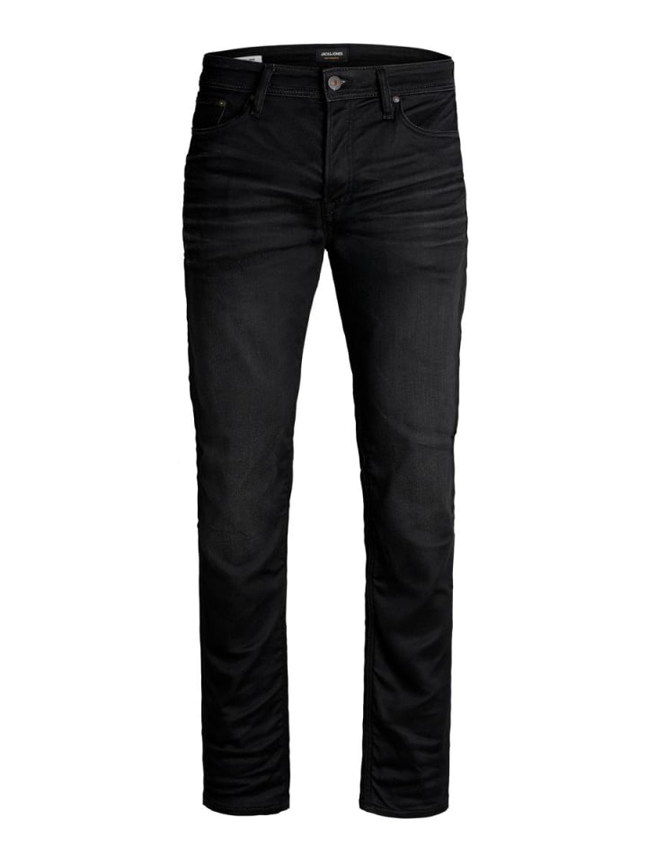 Tapered Fit Jeans in Black Denim