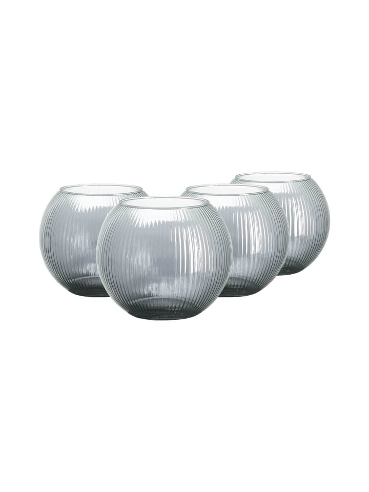 4er Set Windlichter Elysia in Grau ø 19 cm
