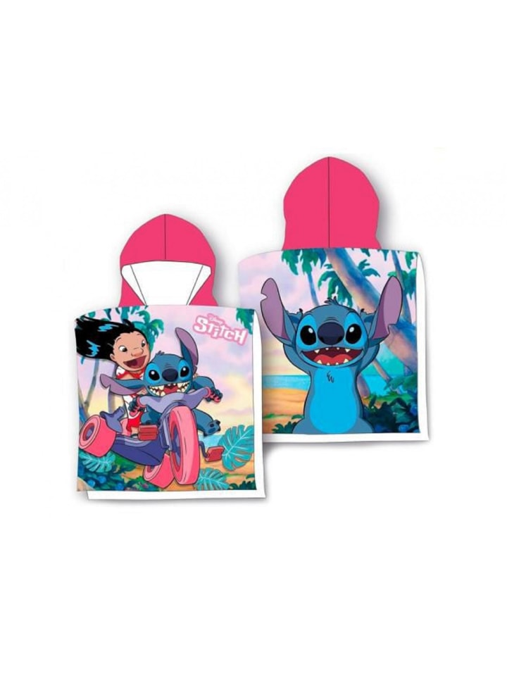 Lilo & Stitch Weicher Kapuzenponcho für Kinder Perfekt für Zuhause in Blau
