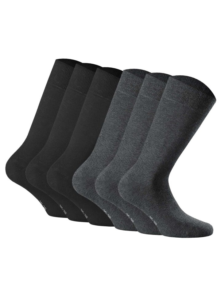 Socken 6er Pack in Schwarz/Anthrazit