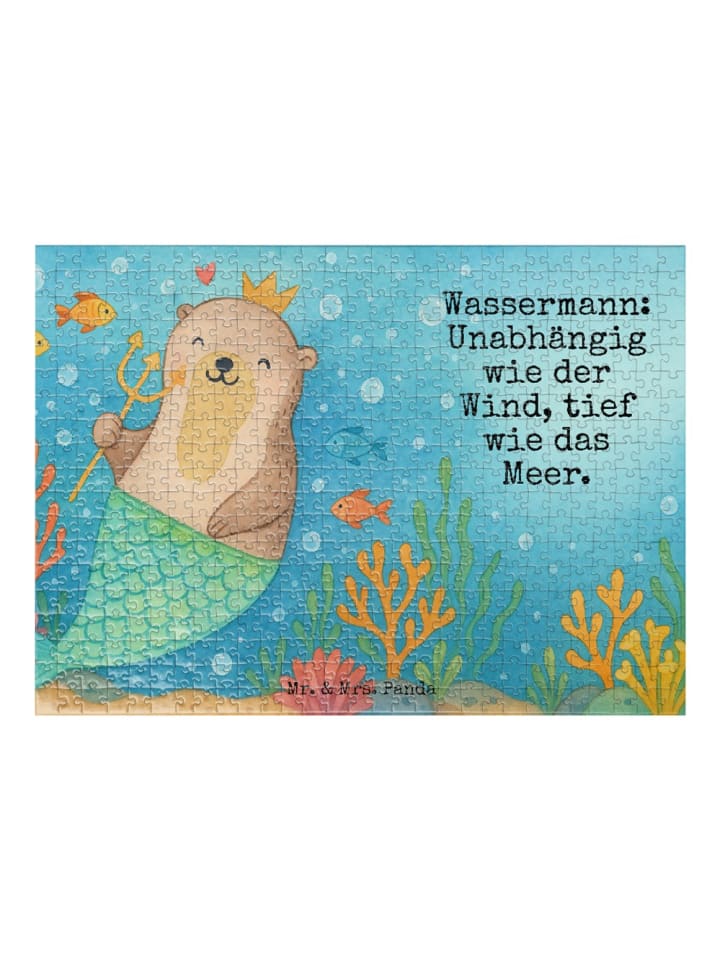 Puzzle Wassermann Astrologie Design mit Spruch in Weiß