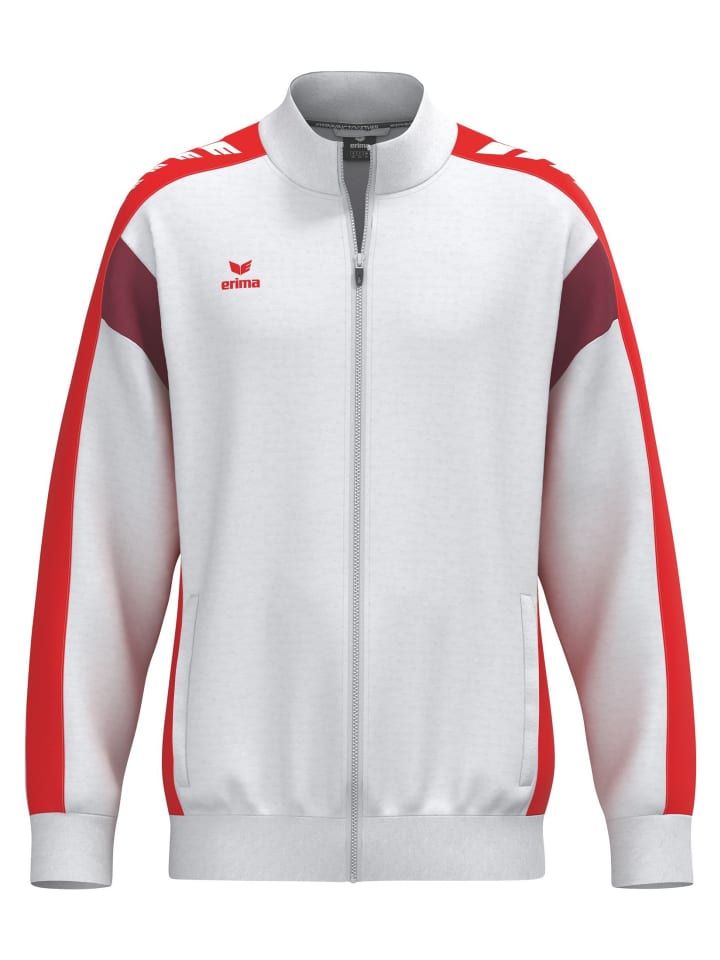 Kinder Trainingsjacke in weiß/rot
