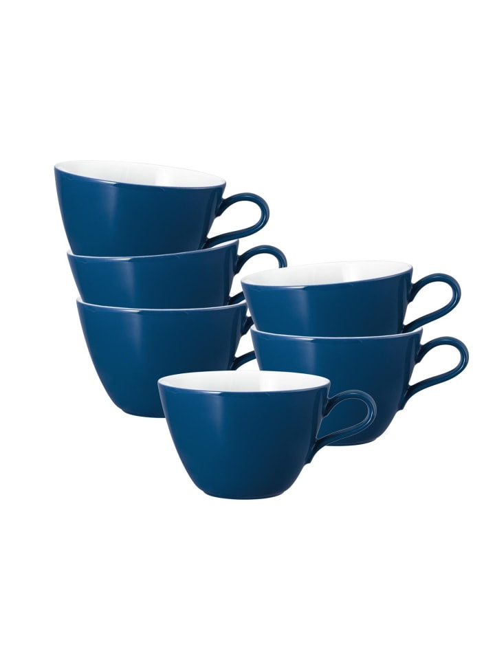 6er Set Milchkaffeetassen Life Fashion in Classic Blue 370 ml