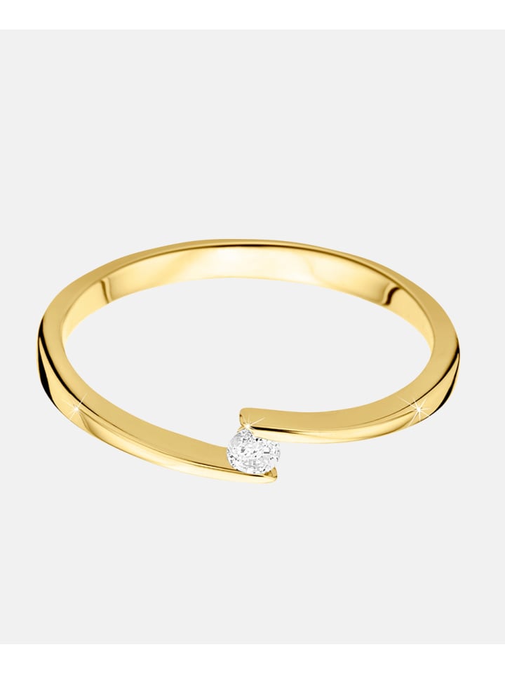 Ring aus 375 Gelbgold mit Diamant