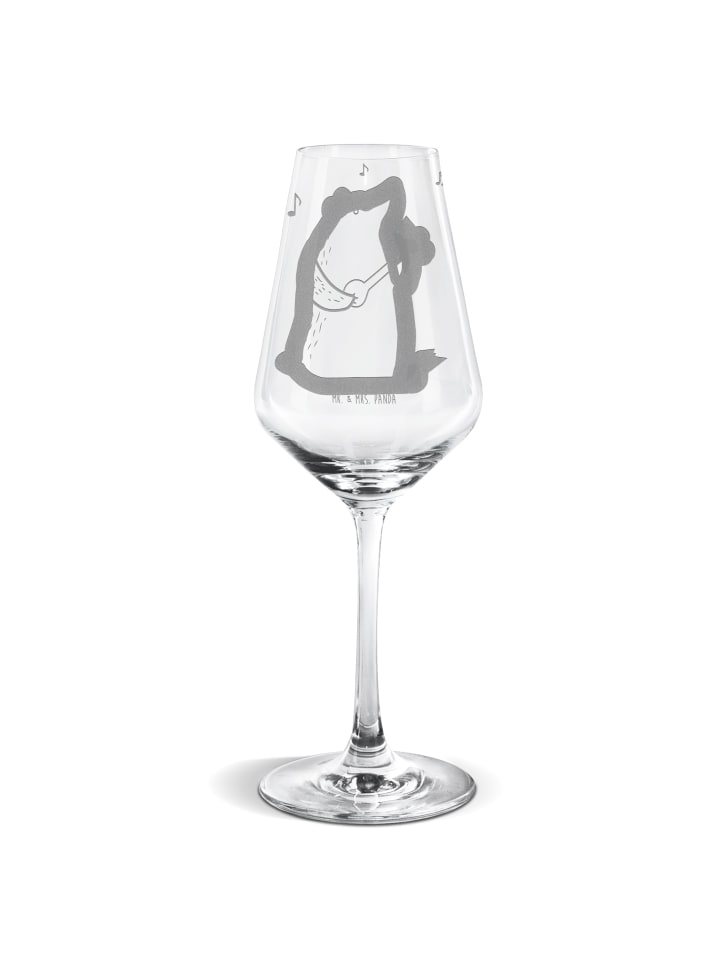 Weißwein Glas Bär Lied ohne Spruch in Transparent