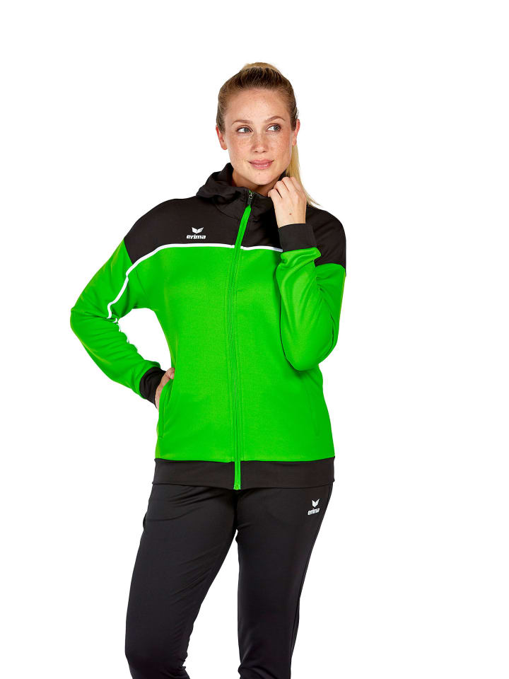 Damen Change By Erima Trainingsjacke mit Kapuze in green/schwarz/weiss