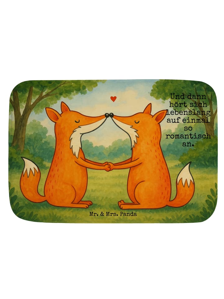 Badeteppich Füchse Liebe Design mit Spruch in Weiß