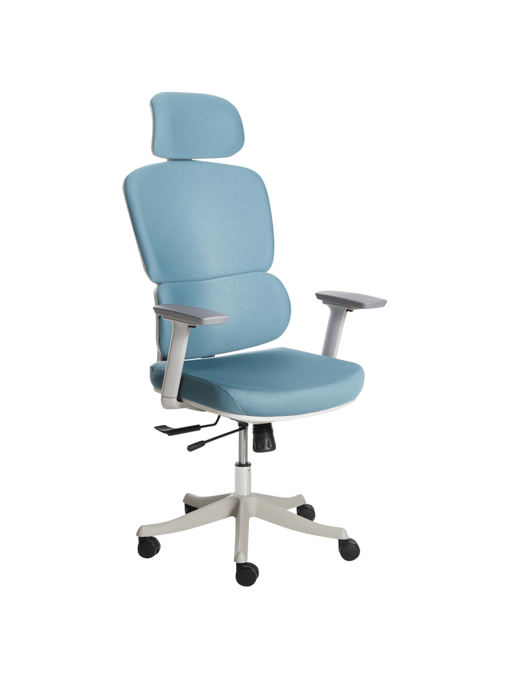 Bürostuhl VISCOUNT in Blau/Grau/Beige - (W) 50 x (H) 121 x (L) 63 cm