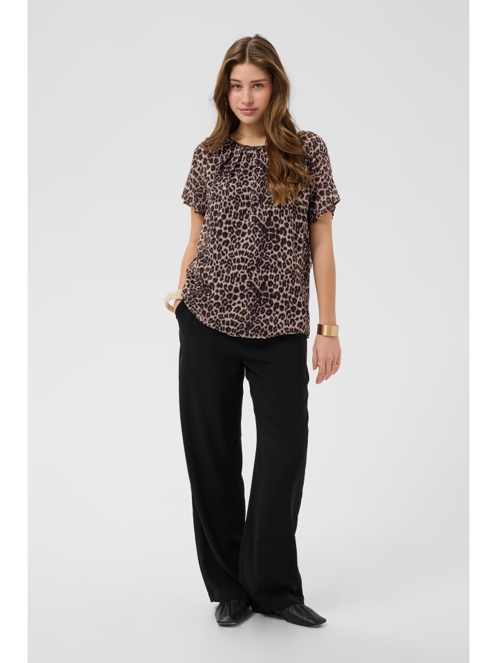 Kurzarm-Bluse CRYuna Regular fit in Natrual Animal Spots