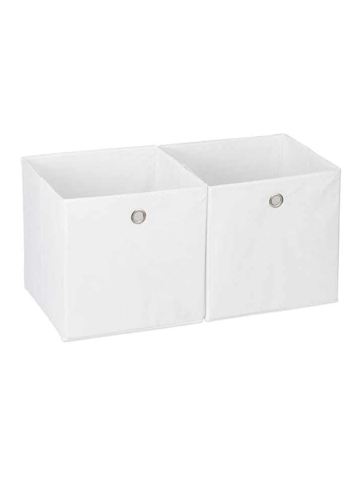 12x Aufbewahrungsbox in Weiß - (B)30 x (H)30 x (T)30 cm