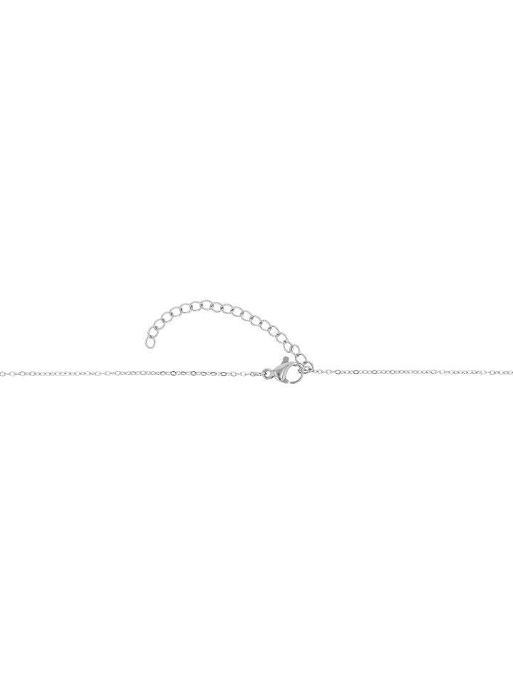 Damen Halskette – Herz aus Edelstahl mit Zirkonia 42+5 in silber