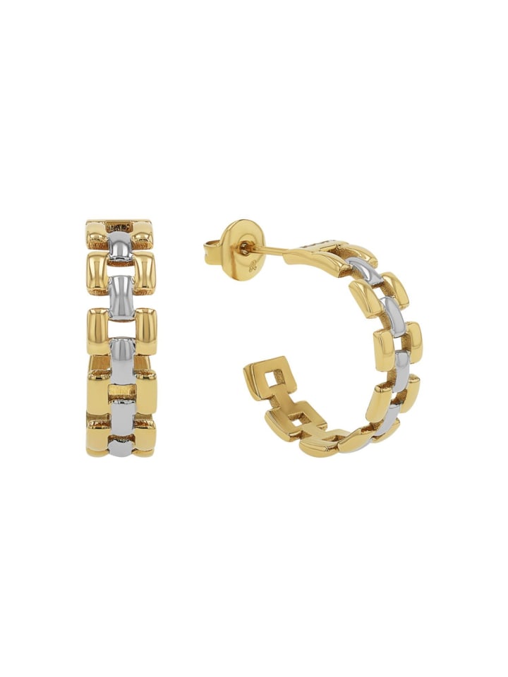 Creolen Edelstahl, IP gold in Bicolor