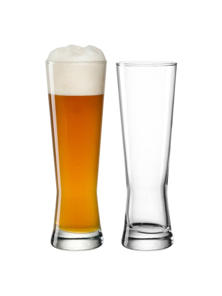 2er Set Weizenbiergläser Grano in 500 ml in transparent